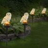Solar Powered Owl Garden Light IP65 Waterproof LED Owl Landscape Lamp Decorative Lawn Lights - White