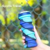 480ml Foldable Silicone Water Cup Creative Protable Travel Cycling Running Water Bottle Folding Outdoor Sports Kettle Drinkware - 480ml - 04