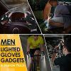 1pc LED Torch Gloves; Stocking Fillers; Camping Accessories Tools; Christmas/Birthday Gifts For Men - A Pair Of Black