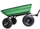 folding wagon  Poly Garden Dump Cart with Steel Frame and 10-in. Pneumatic Tires;  300-Pound Capacity - green