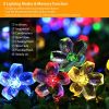 2Pcs Solar Powered String Lights 50LED Beads Fairy Sakura Flower Blossom Lights - Colorful