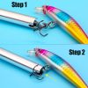 ATISEN Aluminum Alloy Tube Hook Remover; 304 Stainless Steel Hook; PP Handle; Outdoor Fishing Accessories - Black - S