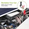 Outdoor Solar Panel 12V 25W Car Battery Charger IP68 Waterproof w/ 3.0A Dual USB Charging Clip Line - black