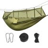 600lbs Load 2 Persons Hammock with Mosquito Net Outdoor Hiking Camping Hommock Portable Nylon Swing Hanging Bed - Green