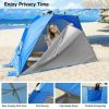 Beach Tent, 2-4 Person Pop-up Beach Tent Sun Shelter, UPF 50+ UV Protection Portable Waterproof Beach Tent, Sunshade with Extendable Floor for Family,