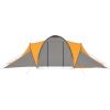 Camping Tent 6 Persons Gray and Orange - Grey