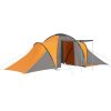 Camping Tent 6 Persons Gray and Orange - Grey