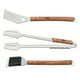 Tramontina 3 PK Utensils Set (Spatula, Meat Tong, Grill Brush) Wood Handle Churrasco - Tramontina