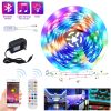15-18W 12V 150 LEDs, Bluetooth Connection, With 24-Button Remote Control, LED Auto-Sensing Light Strip, 5050 Leds, 5 Meters, Single Disc Epoxy Waterpr
