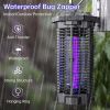 Bug Zapper 4000 Volt Waterproof Electric Mosquito Killer Trap mosquito repellent outdoor for Home Backyard Patio Garden, Black - Black