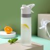 Outdoor Sports Fitness Travel Water Bottle Straight Drink Spray Water Bottle - Gray - Sports Accessories