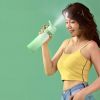 Outdoor Sports Fitness Travel Water Bottle Straight Drink Spray Water Bottle - Green - Sports Accessories