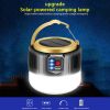 Solar Camp Lamp; Led Rechargeable Light Usb Camping Battery Powered Lantern For Tent Tourism - Black