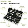 20-Piece Deluxe Grill Set - silver