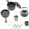2-3 People Outdoor Teapot Set Pot Combination Camping Folding Pot Cookware Set - k05-orange