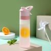 Outdoor Sports Fitness Travel Water Bottle Straight Drink Spray Water Bottle - Pink - Sports Accessories