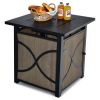 25 Inch 40000 BTU Propane Fire Pit Table with Lid and Fire Glass - as show