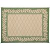 9x12 Reversible RV Outdoor Patio Mat, Camping Mat, Classic Leaf, Green (Reversible with 2 designs) - Green