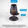 Solar Insect Killer Torch with LED Flame Effect, Black Torch, Area Bug Zapper, 2 Pack - Black