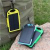 10000mAh Portable Fast Charging Power Bank USB Solar Charging with Flashlight For iPhone Xiaomi Android - Black