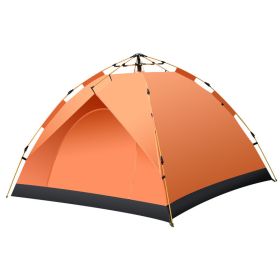 Camping Outdoor Travel Double-decker Automatic Tent (Option: Orange yellow-2to3people and moistureproof)