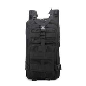 New Outdoor Backpack Large Capacity Camouflage Tactical Backpack Multifunctional Waterproof Sports One-Shoulder Mountaineering Bag (Color: Black)