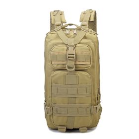 New Outdoor Backpack Large Capacity Camouflage Tactical Backpack Multifunctional Waterproof Sports One-Shoulder Mountaineering Bag (Color: Khaki)