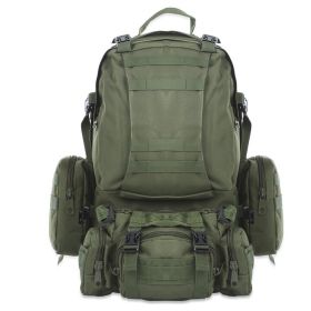 50L Outdoor Backpack Molle Military Tactical Backpack Rucksack Sports Bag Waterproof Camping Hiking Backpack Travel (Color: Green)