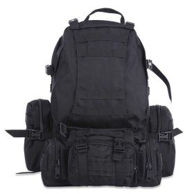 50L Outdoor Backpack Molle Military Tactical Backpack Rucksack Sports Bag Waterproof Camping Hiking Backpack Travel (Color: Black)
