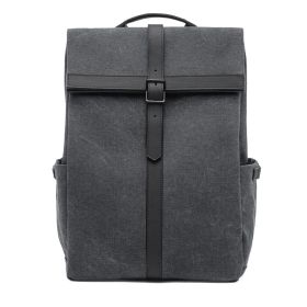 Oxford Canvas Casual Fashion Backpack (Color: Black)