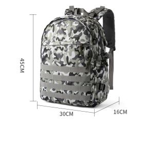 Playerunknown'S Battlegrounds Eating Chicken Level 3 Level 3 Bag Zipper Men With Backpack (Option: Camouflage blue-large)