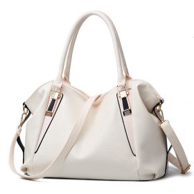 Portable Women'S Bag New Elegant Women'S Fashion Bag Women'S Leisure Fashion Soft Bag Pu Lady Bazaar One Shoulder Messenger Bag (Option: off white-37X16X23CM)