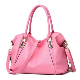 Portable Women'S Bag New Elegant Women'S Fashion Bag Women'S Leisure Fashion Soft Bag Pu Lady Bazaar One Shoulder Messenger Bag (Option: Pink-37X16X23CM)
