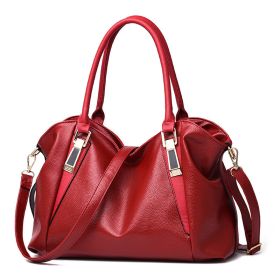 Portable Women'S Bag New Elegant Women'S Fashion Bag Women'S Leisure Fashion Soft Bag Pu Lady Bazaar One Shoulder Messenger Bag (Option: Red-37X16X23CM)