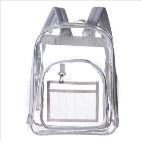 Student Universal Waterproof Schoolbag Backpack Transparent Large Capacity (Color: White)
