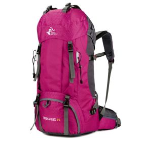 60L Backpack Hiking Backpack Mountaineering Bag (Color: Pink)