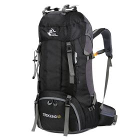 60L Backpack Hiking Backpack Mountaineering Bag (Color: Black)