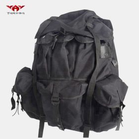 Tactical Iron Frame Backpack Outdoor Army Fan Field Weight Bearing Training Marching Backpack (Color: Black)
