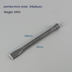 Alloy Tungsten Steel Stonecutter's Chisel Handmade Cement Chisel (Option: 300mm Long Flat Chisel)
