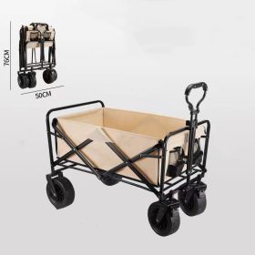 Outdoor Picnic Camping Folding Gathering Trolley (Color: Khaki)