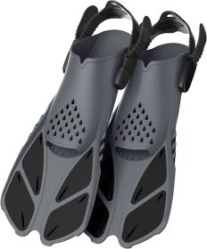 New Swimming Adjustable Diving Flippers (Option: Black-SorM)