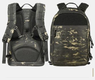 Outdoor Hiking Backpack Camouflage Army Fan Tactical Riding Bag (Option: Dark camouflage 600D)