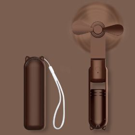 Office Handheld Mini Little Fan (Color: Brown)