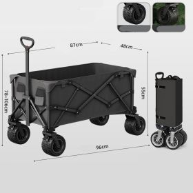 Camping Cart Foldable Outdoor Hand Push Picnic Pull Rod (Option: Gather money black)