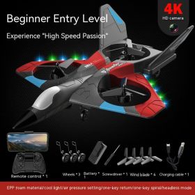 V27 Remote Control Gliding UAV Aerial Photography Toy (Option: Red 4K Aerial Photography-Single Battery Package)