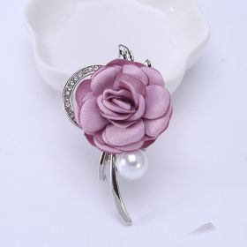 Fashion Clothing Accessories Rose Brooch (Color: Purple)