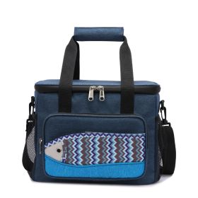 Fish Pattern Cooler Bags Lunch Box Bag EVA Insulation Waterproof Portable Lunch Bag Outdoor Multifunctional Picnic Bag (Option: Medium A434 Blue)
