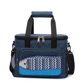 Fish Pattern Cooler Bags Lunch Box Bag EVA Insulation Waterproof Portable Lunch Bag Outdoor Multifunctional Picnic Bag (Option: Medium A434 Blue)