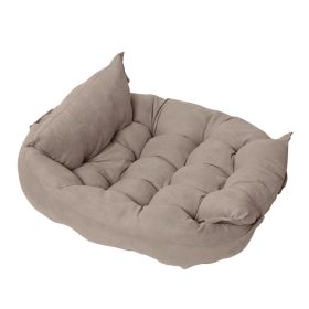 Pet Pad Multifunctional Folding Nest Sofa Bed (Option: S-Kaki Brown)