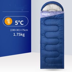 Outdoor Camping Portable Warm Trip Sleeping Bag (Option: Cyan-1.75kg)